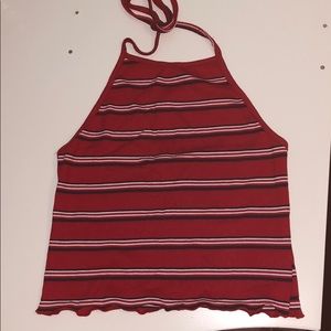 Red Halter Crop Top